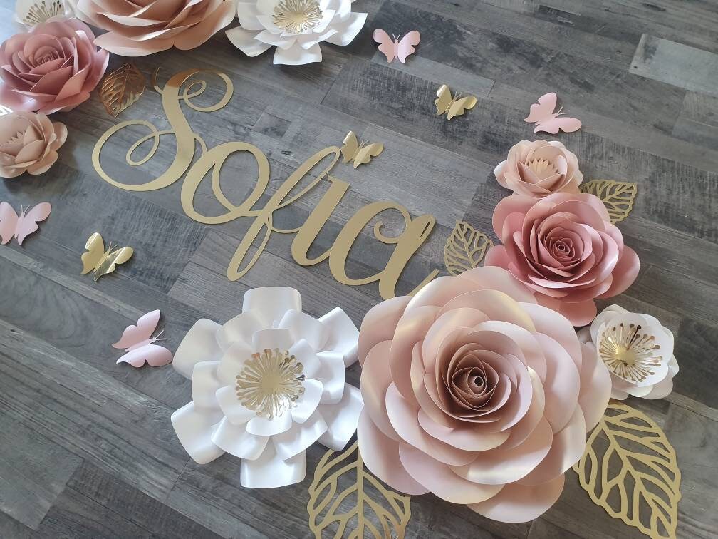 Paper Flower Nursery. Nursery Wall Decor. Nursery Paper Etsy UK