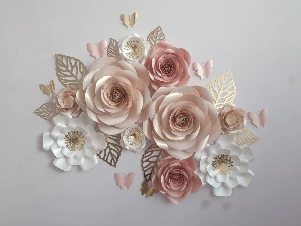 Paper Flower Nursery. Nursery Wall Decor. Nursery Paper Etsy UK
