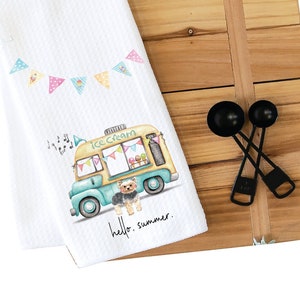 Summer Kitchen Towel, Dish Towel, Tea Towel, Yorkie Towel, Kitchen Towel Dog, Dog Kitchen Towel, Yorkie Gift, Terrier Gift, Spring, Summer