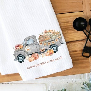 Autumn Kitchen Towel, Dish Towel, Tea Towel, Kitchen Towel Dog, Dog Kitchen Towel, Yorkie Gift, Terrier Gift, Fall Kitchen Towel