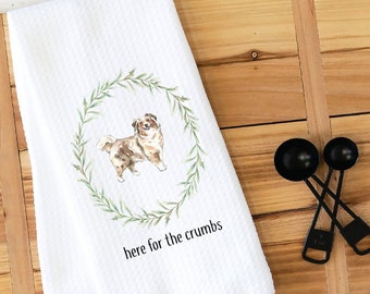 Kitchen Towel, Dish Towel, Tea Towel, Australian Shepherd Towel, Kitchen Towel Dog, Dog Kitchen Towel, Red Merle, Aussie