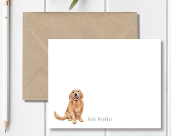 Golden Retriever Dog Gift, Golden Retriever Dog Note Cards, Golden Retriever Stationery, Stationary, Personalized, Golden Retriever