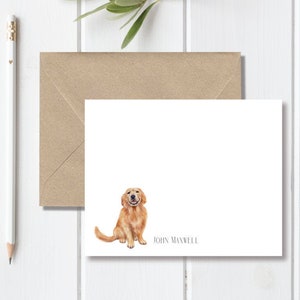 Golden Retriever Dog Gift, Golden Retriever Dog Note Cards, Golden Retriever Stationery, Stationary, Personalized, Golden Retriever