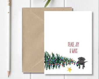 Puppy Christmas Cards, Dog Christmas Cards, Christmas Card Set, Boxed Christmas Cards, Holiday Cards, Black Lab, Labrador, Black Labrador