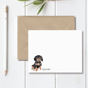 Cavalier King Charles Gift, Cavalier King Charles Lover, Black and Tan, Cavalier Stationery, Stationary Set, Note Cards, Personalized