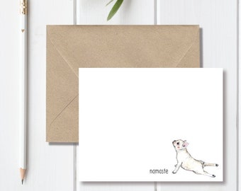 Gift for Dog Lover, French Bulldog Gift, Yogi, Yoga Gift, Gift for Her, Dog Note Cards, Dog Stationery, Stationary Set, Yoga Notecards