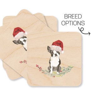 Wooden Coasters, Dog Coaster, Personalized Wood Coasters, Coaster Set, Christmas Coasters, Drink Coasters, Gift for Dog Lover