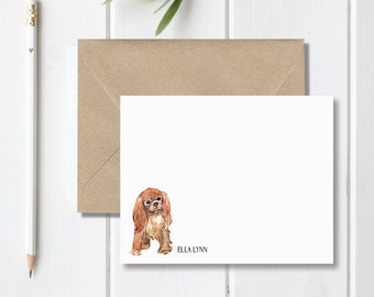 Cavalier King Charles Gift, Cavalier King Charles Lover, Ruby Cavalier King Charles Stationery, Stationary Set, Note Cards, Personalized