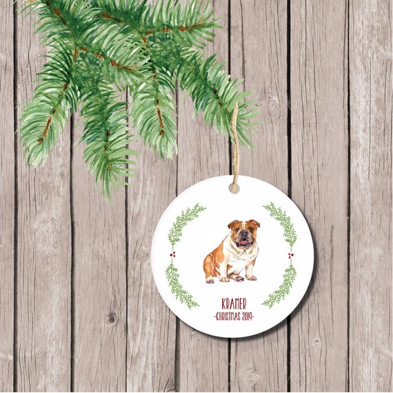 Bulldog Ornament Bulldog Christmas Ornament Puppy S Etsy