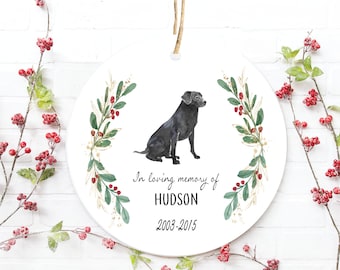 Loss of Dog Gift, Loss of Black Lab, Pet Memorial Ornament, Black Labrador Gift, In Memory Of, Memorial Gift Labrador, Labrador Ornament