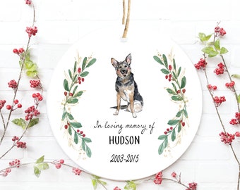 Loss of Pet Gift, Loss of German Shepherd, Pet Memorial Ornament, Loss of Police Dog, In Memory Of, Memorial Gift German Shepherd
