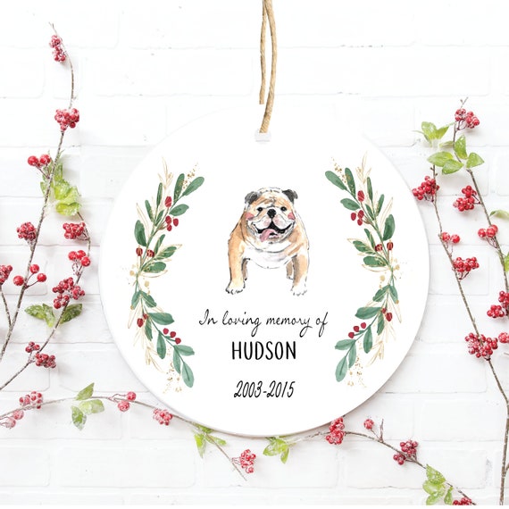 Loss of Pet Gift, Loss of Bulldog, Pet Memorial Ornament, Bulldog