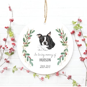 Loss of Pet Gift, Loss of Boston Terrier, Pet Memorial Ornament, Boston Terrier Gift, In Memory Of, Memorial Gift Boston Terrier