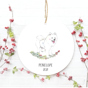 Dog&#39;s First Christmas, Samoyed Christmas Ornament, Samoyed Ornament, 1st Christmas Ornament Samoyed, 1st Christmas Ornament