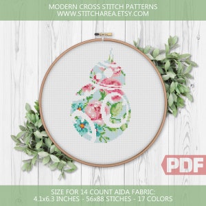 Floral Cross Stitch Pattern, Movie Fantasy Home Modern Embroidery Decor Needlework, Counted Chart xStitch PDF Instant Download