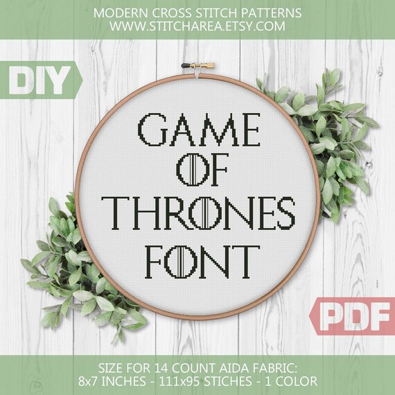 Game Of Thrones Cross Stitch Pattern House Name Font Diy Etsy