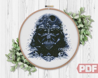 Cross Stitch Pattern, Galaxy xStitch Movie Fantasy Death Star Home Modern Decor Funny Nerdy Gift PDF Instant Digital Download