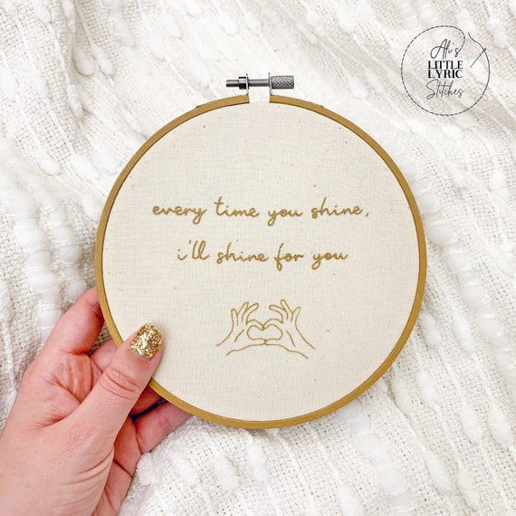 Shine // 6 Inch Embroidery Hoop Art