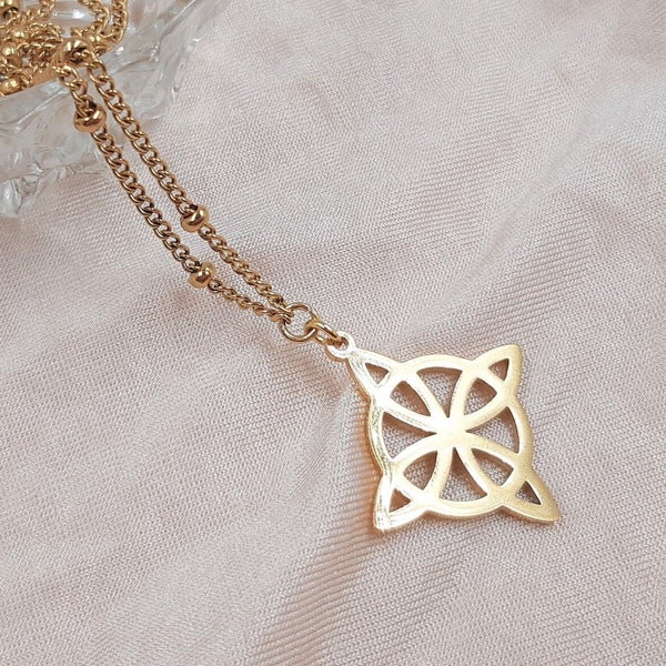 Witch knot wicca necklace | celtic pendant | lucky charm talisman