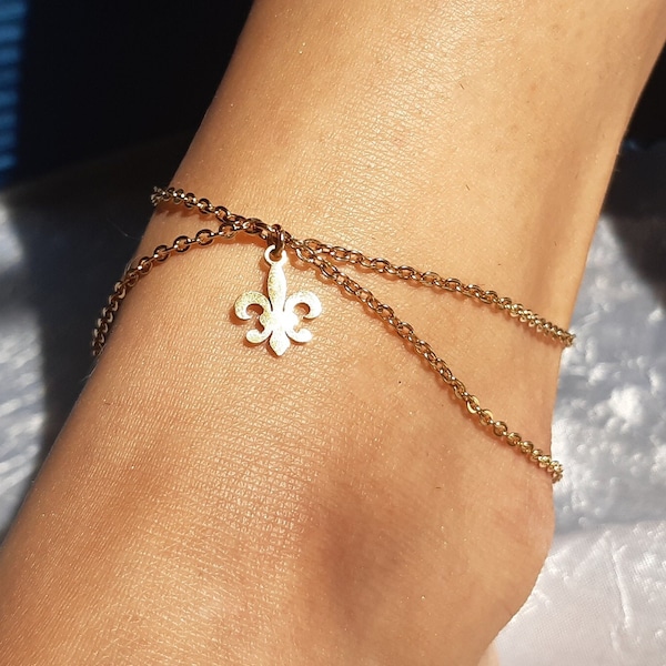 Fleur de lys bracelet cheville