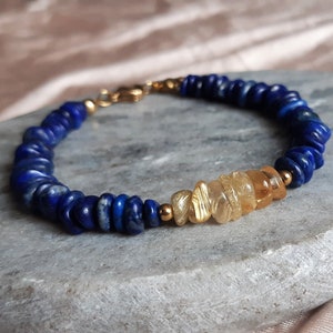 Lapis Lazuli bracelet rutilated quartz lapis lazuli bracelet woman jewelry Lapis Lazuli women lapis lazuli bracelet rutilated quartz