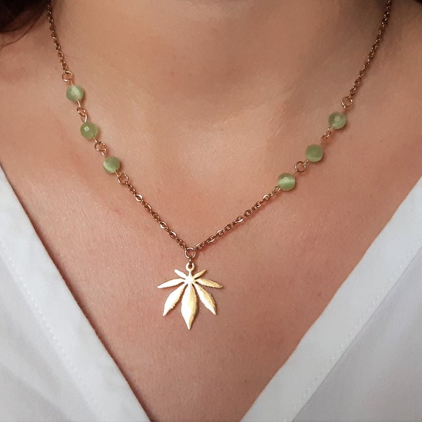 hemp leaf women's necklace