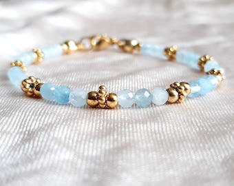 Aquamarine women's bracelet, aquamarine bracelet