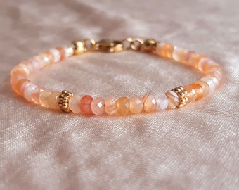 Orange agate from Botswana women's bracelet