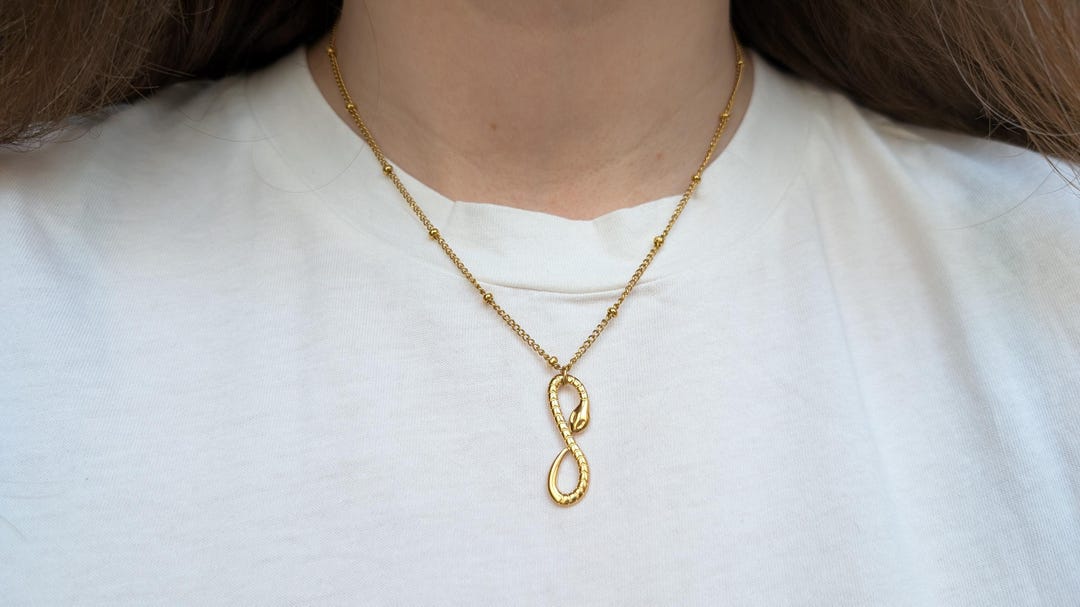 Collier acier inoxydable pendentif serpent