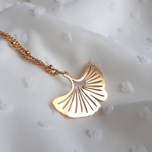 Ginkgo biloba leaf long necklace ginkgo gold Christmas gift