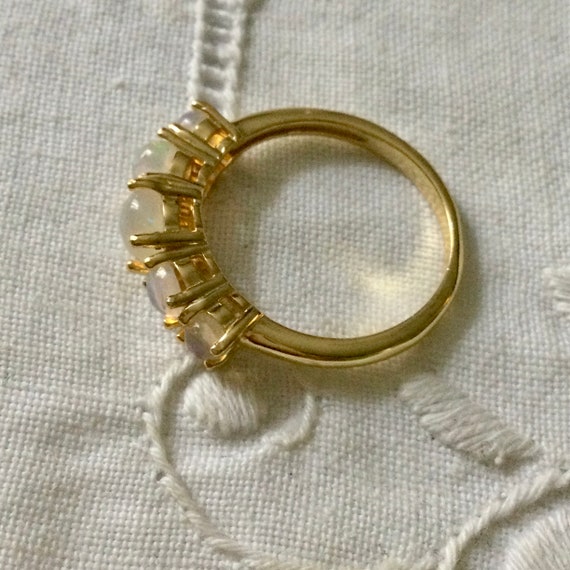 5 Stones OPALS GOLD STERLING Vintage Ring - Luxur… - image 4