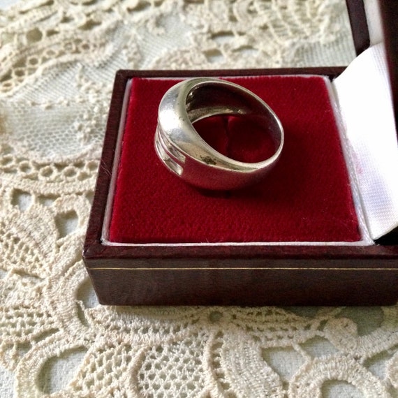 Art Deco White TOPAZ STERLING LARGE Vintage Ring … - image 7