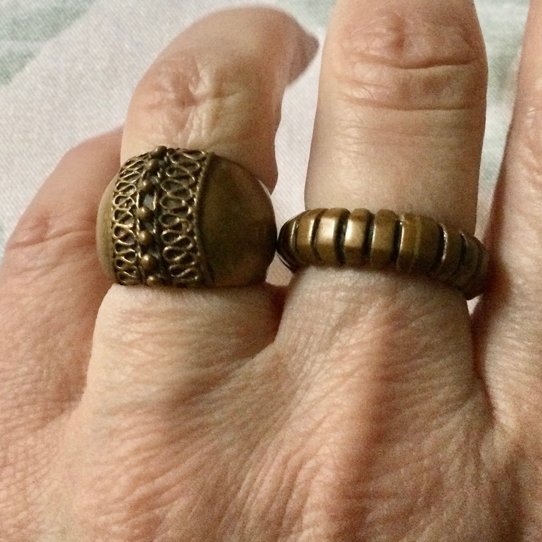 Authentic LOT 2 RING BRASS VinTAGE Jewelry Beautiful Vintage Etsy