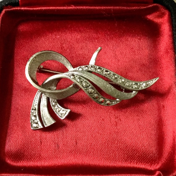 1930 Authentique ART DeCO STERLING MARCASITES Brooch Genuine Art Deco Jewelry Sterling Silver Hallmarks Vintage Brooch from France Etsy France