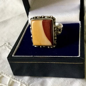 France Vintage Tank CREATOR STONE STERLING Vintage Ring - Art Deco Jewel - Genuine Stone - Sterling Silver - Vintage Ring from France