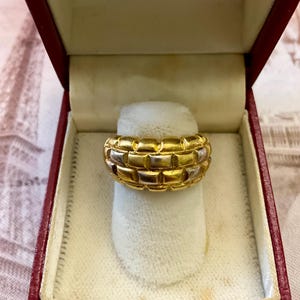 Vintage GOLD Plated 2 Tones Ring - Antik Art Deco France - Haute Couture Jewel - Hallmark - Authentic Ring from France