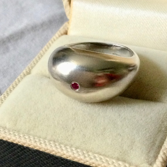 SOLITAIRE RUBY LARGE Sterling Ring - Beautiful Ar… - image 1