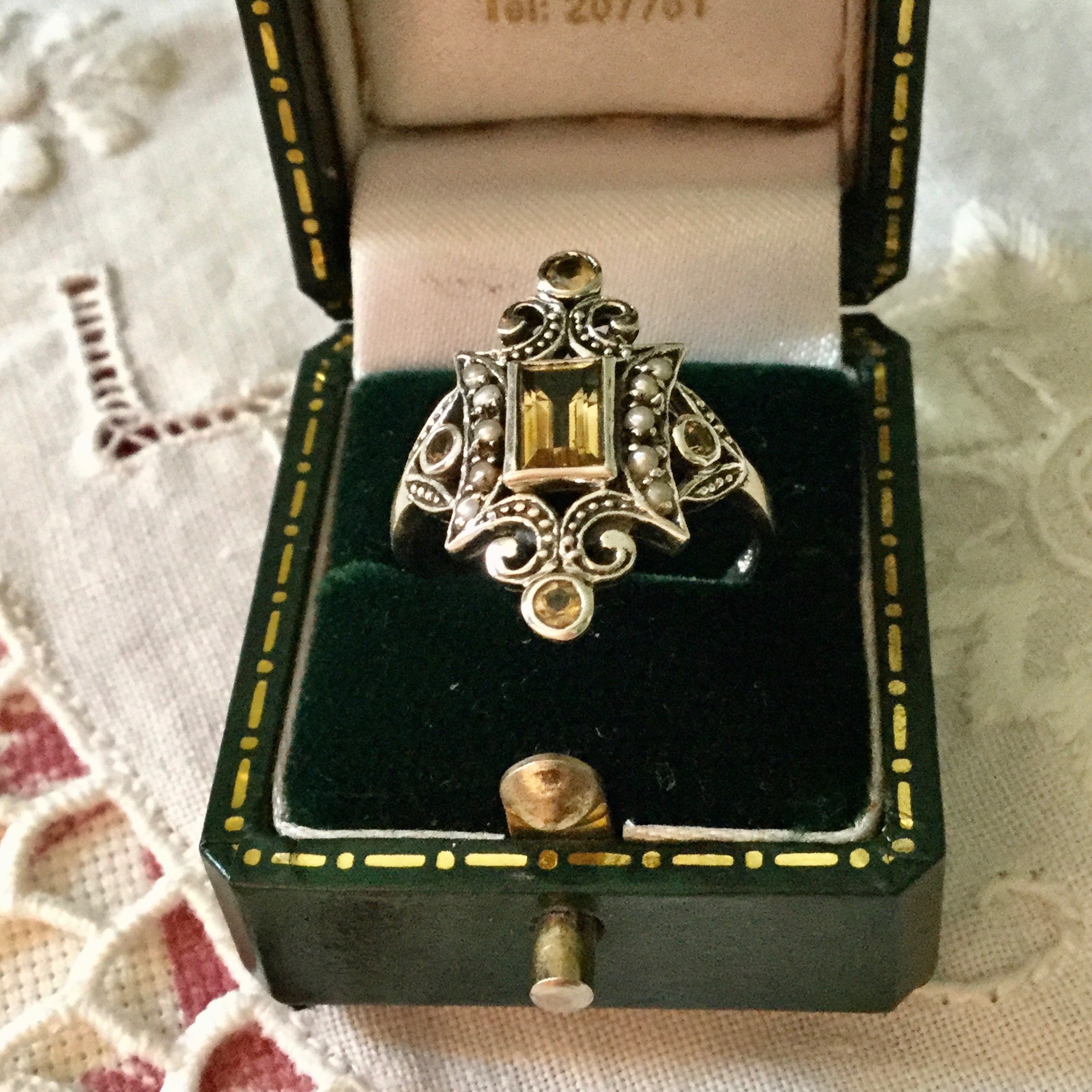 Collier Citrine Marquise Fait Main - Chaîne Réglable Plaqué Argent - Pierre Jaune 725cts - Cadeau