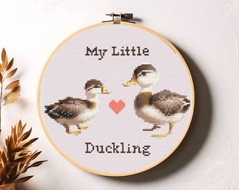 My Little Duckling - Baby Nursery Wall Art Mother Duck & Duckling Cross Stitch PDF Pattern