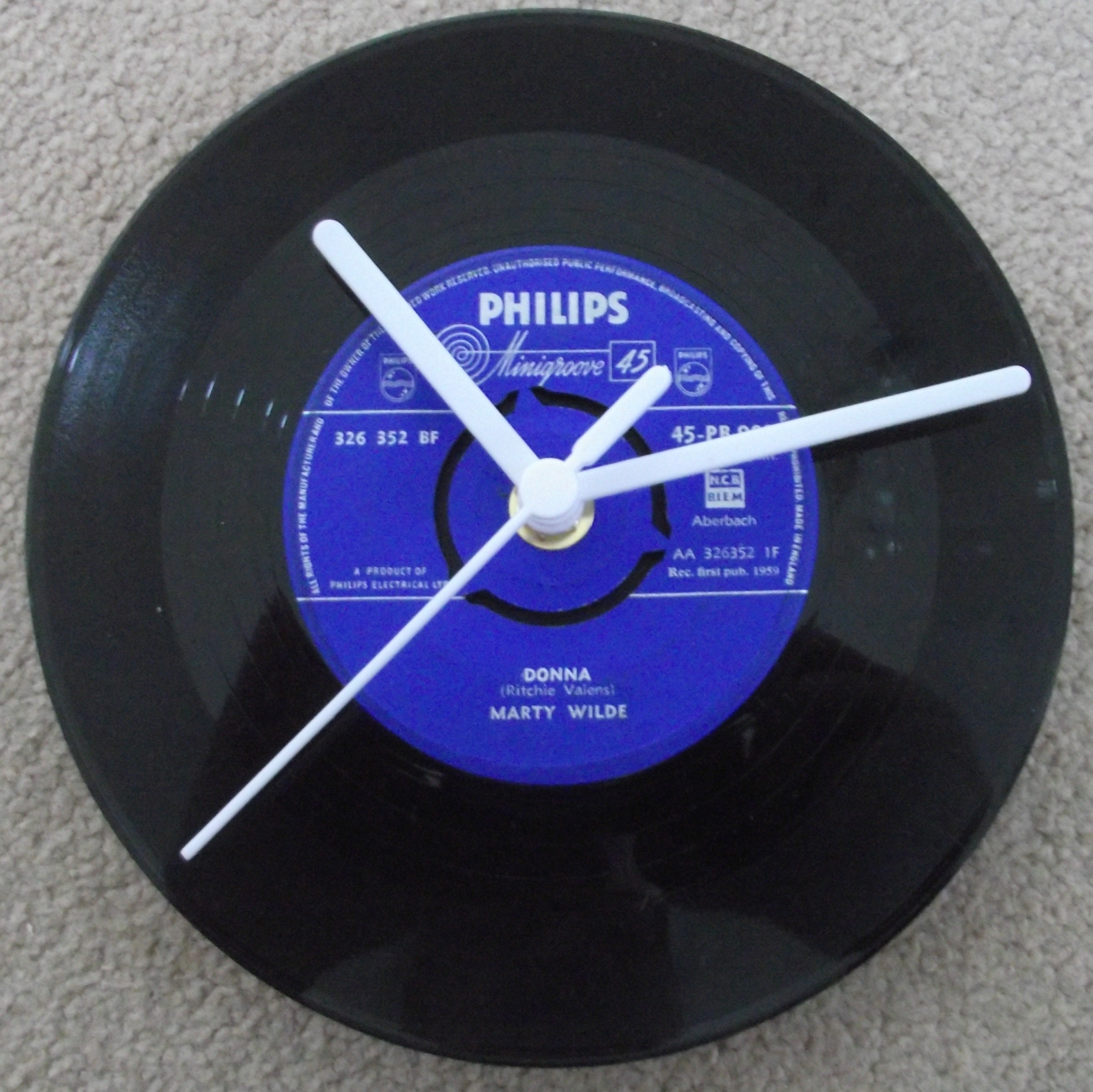 MARTY WILDE Endless Sleep   10 wall clock     Upcycled vinyl