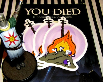 Dark Souls Bonfire inspirierte Aufkleber (10 x 7 cm)