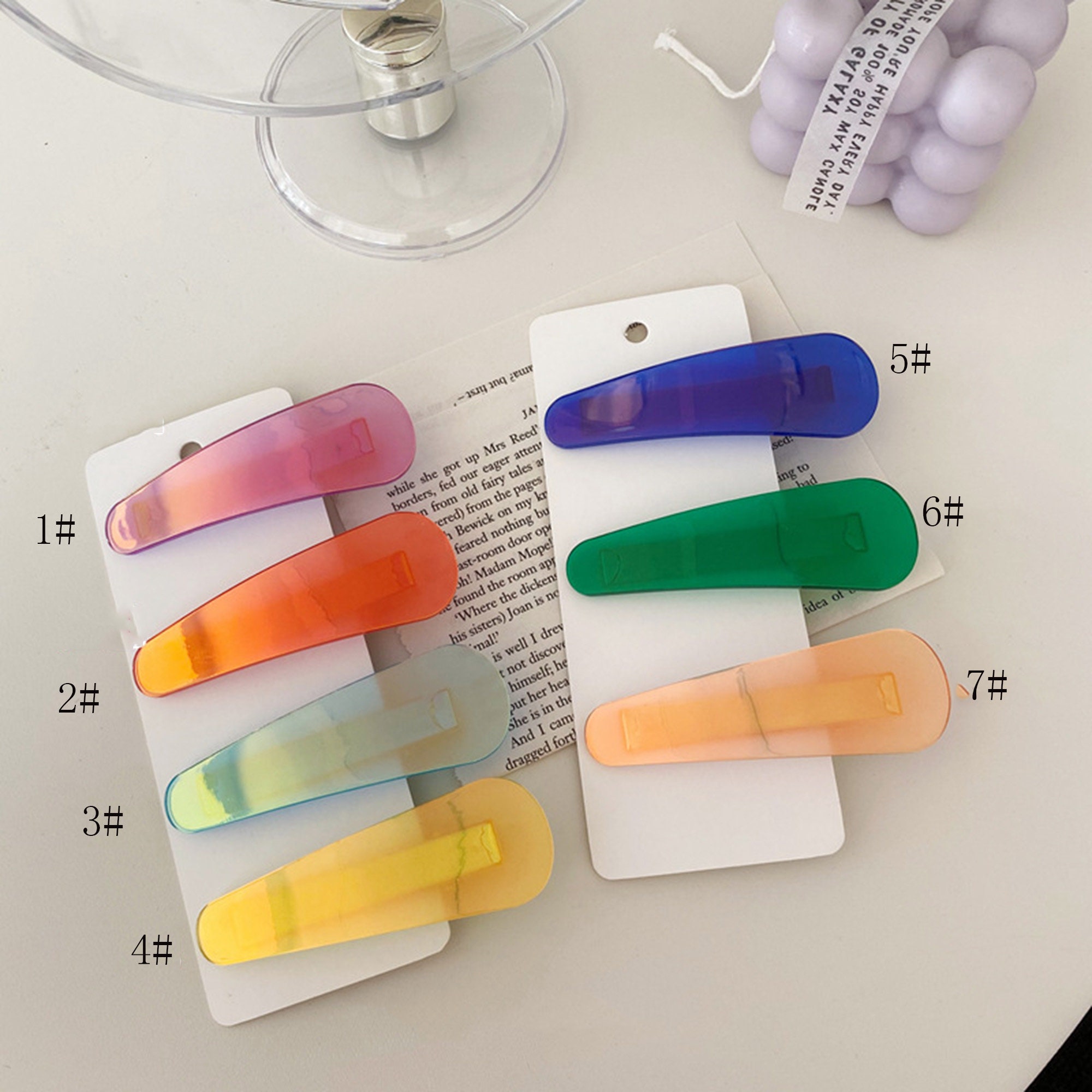 Shiny Hair Clips Resin Duckbill Clip Colorful Hair Clips Etsy