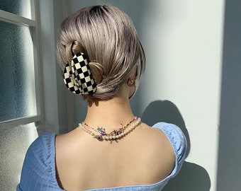 Square Resin Hair Clip Minimalist Hair Clip Basic Hair Clips. Baroque Hair Clip Korea Clip Geometric Grip Clip 2PCS Hollow Shark Clip