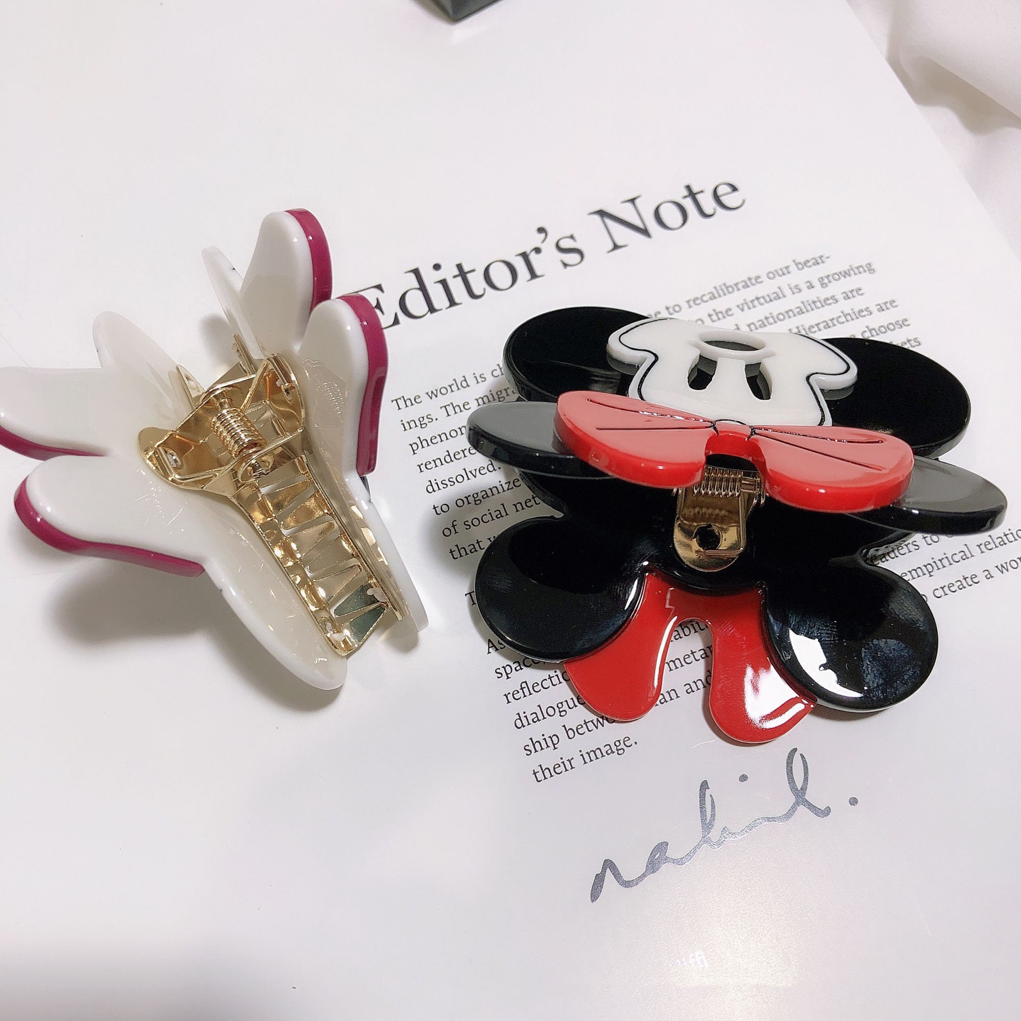 Mickey Resin Claws Minnie Resin Hair Clip Disney Theme Clip Etsy