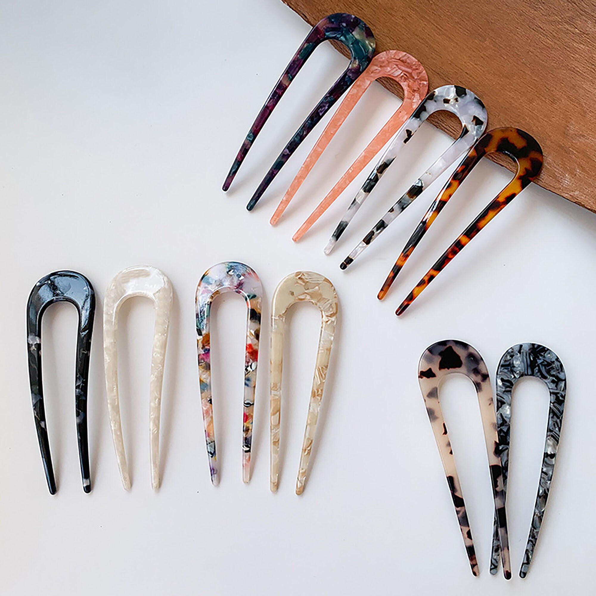 Hair Pin Acrylic Hair Stick UShaped Hairpin Stylish Etsy