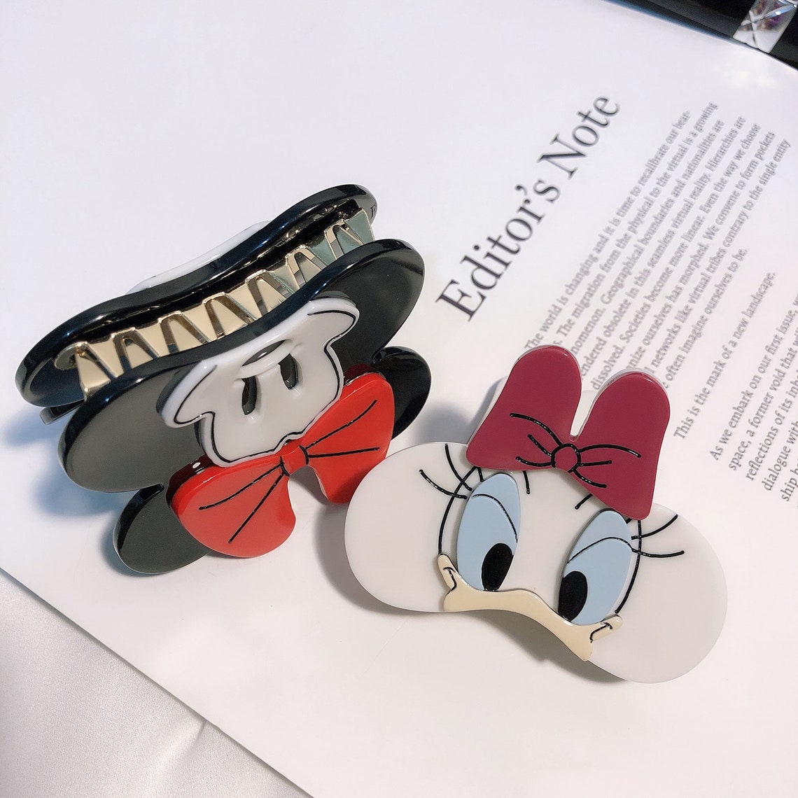 Mickey Resin Claws Minnie Resin Hair Clip Disney Theme Clip Etsy
