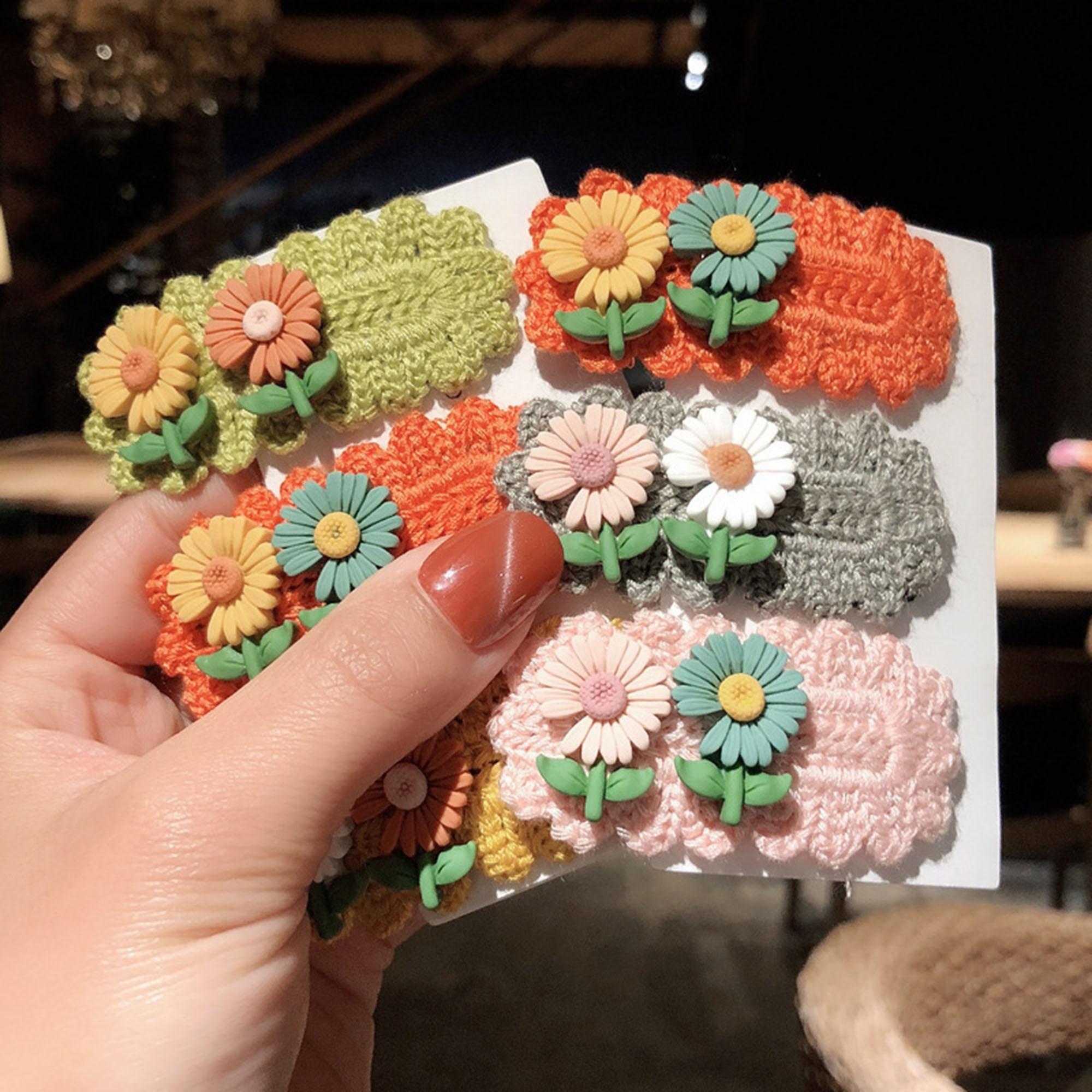 Hand Knitted Hair Clip Lovely Snap Clip Fabric Hair Etsy