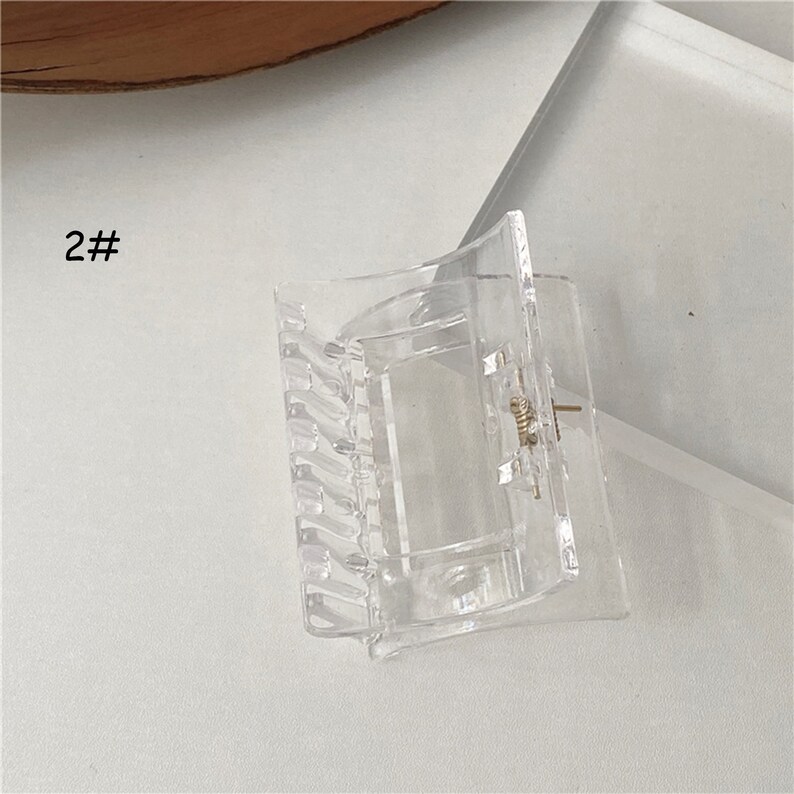 Square Resin Hair Clip Minimalist Hair Clip Basic Hair Clips. Baroque Hair Clip Korea Clip Geometric Grip Clip 2PCS Hollow Shark Clip