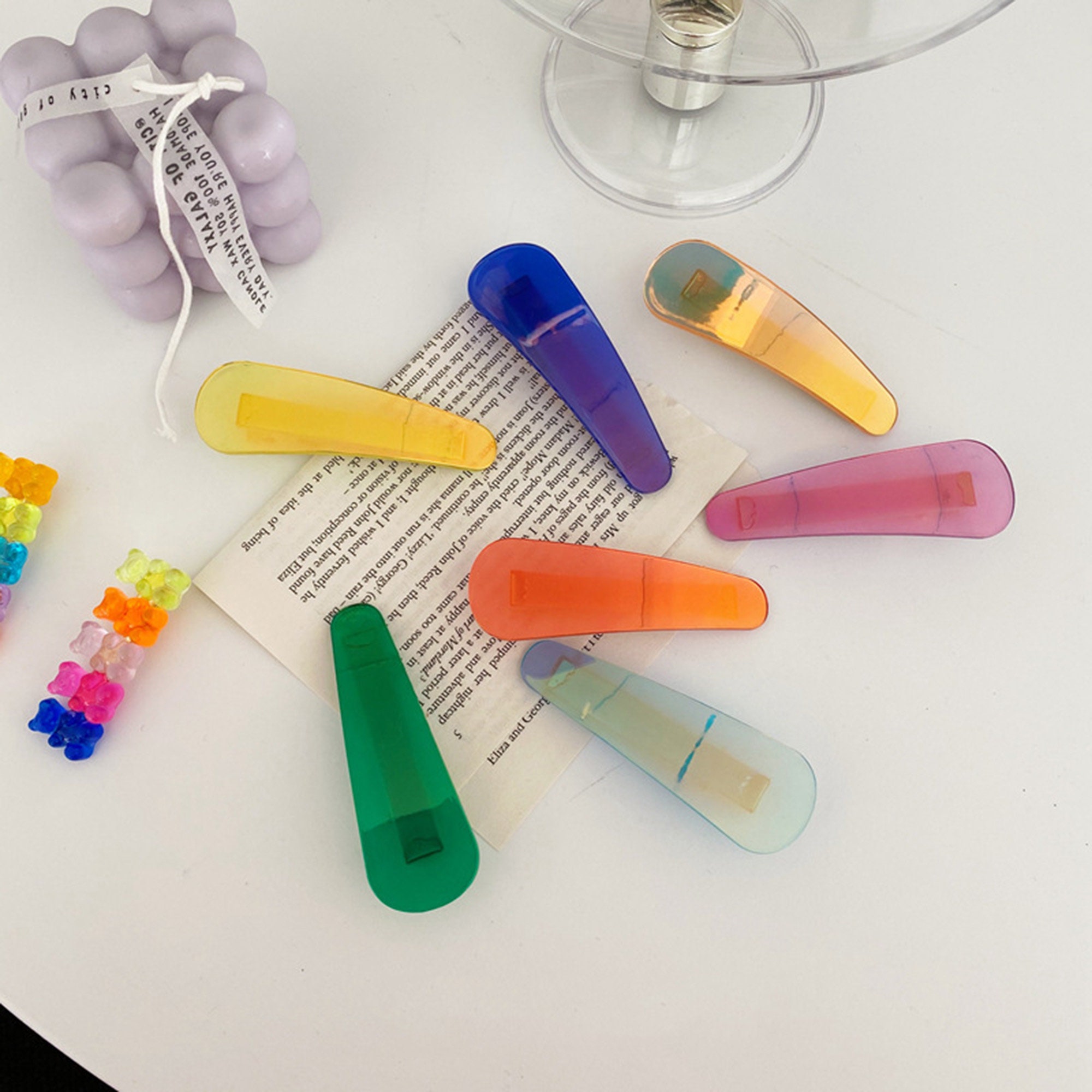 Shiny Hair Clips Resin Duckbill Clip Colorful Hair Clips Etsy