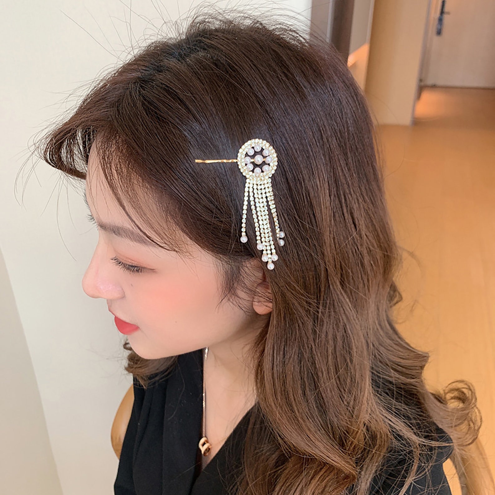 Crystal Luxury Hair Clip Korea Clip Sparkling Hair Clip Etsy